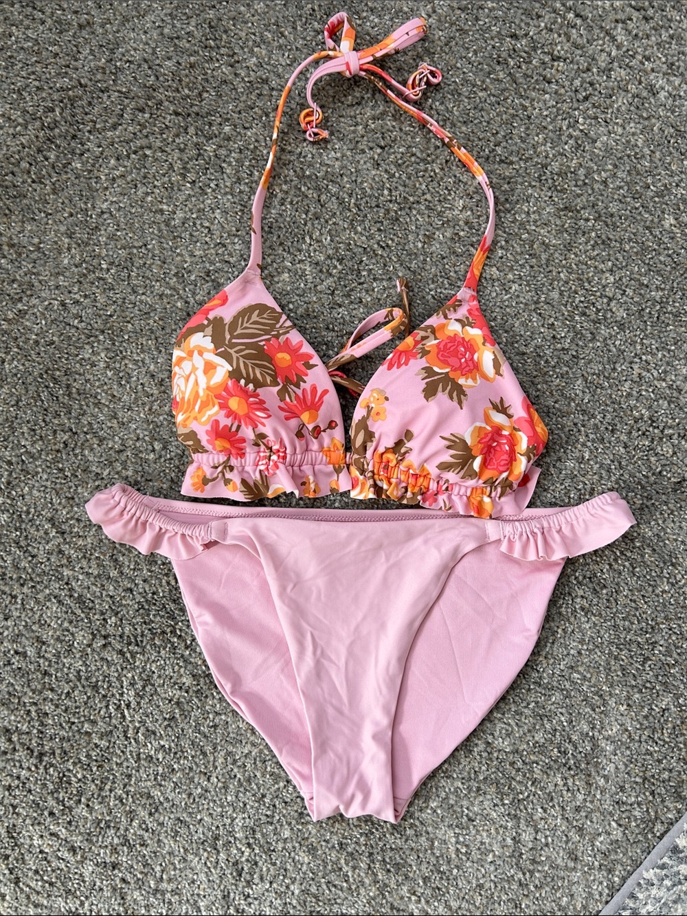 Aerie Pink Floral Two-Piece Swim Set
